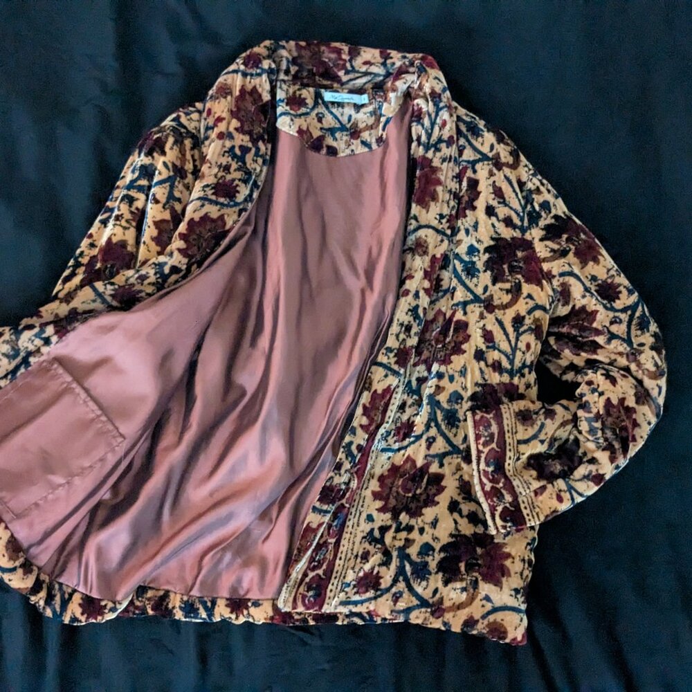 Mes Demoiselles Paris Designer Soft Velvet Jacket Size 2 / Small-Medium
